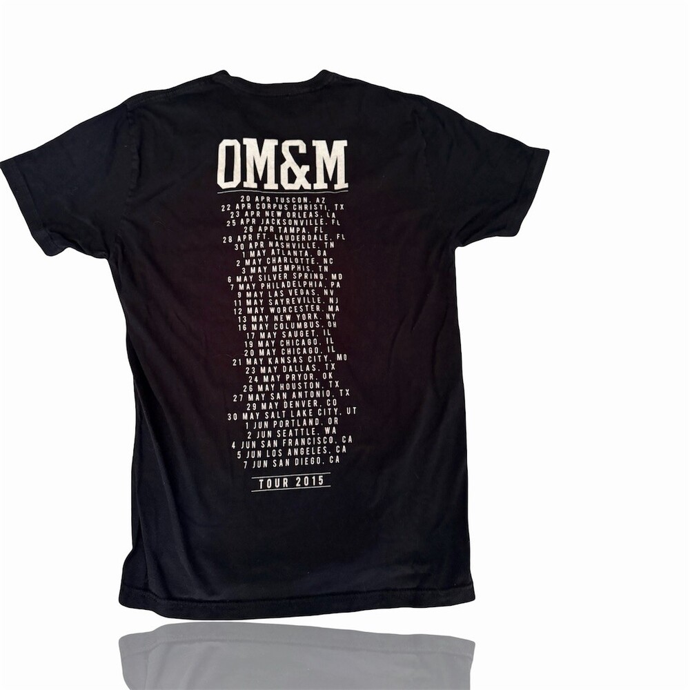 Of Mice & Men Tour 2015 T-Shirt Mens Size MED Black Graphic Back Print
